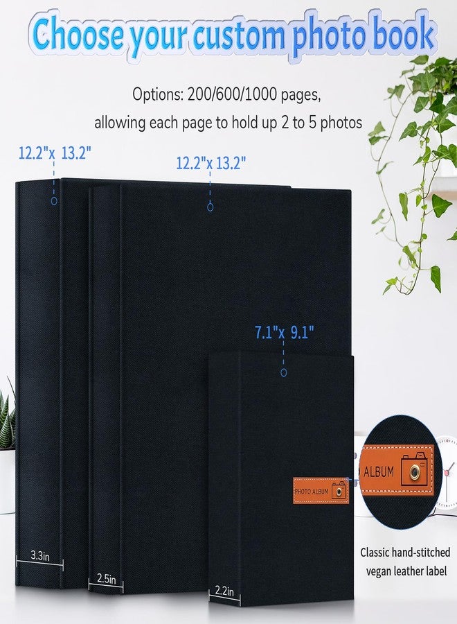 popotop ألبوم صور بوبوتوب 4x6، 600 جيب، مع ملصق، ألبومات صور بغلاف مقوى من الكتان، هدايا زفاف، ذكريات أطفال، سفر، ذكرى زواج، أعياد ميلاد، مدرسة، كتاب صور بصور أفقية وعمودية - Image 3